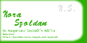 nora szoldan business card